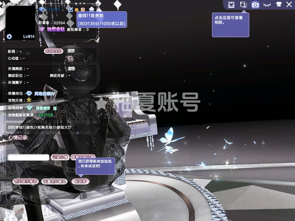 ​编号2095 一舞 钻9 金钻 80+外搭 冷焰冷锋肃然狮心寂星脸 精简黑纯银专属雍雅名片 220+戒指 金属眼镜黑鞭子科尔球话筒等